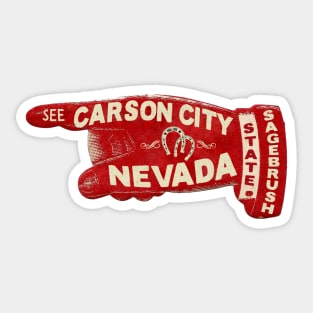 Vintage Carson City Nevada Travel Good Luck Sagebrush State Lake Tahoe Sticker